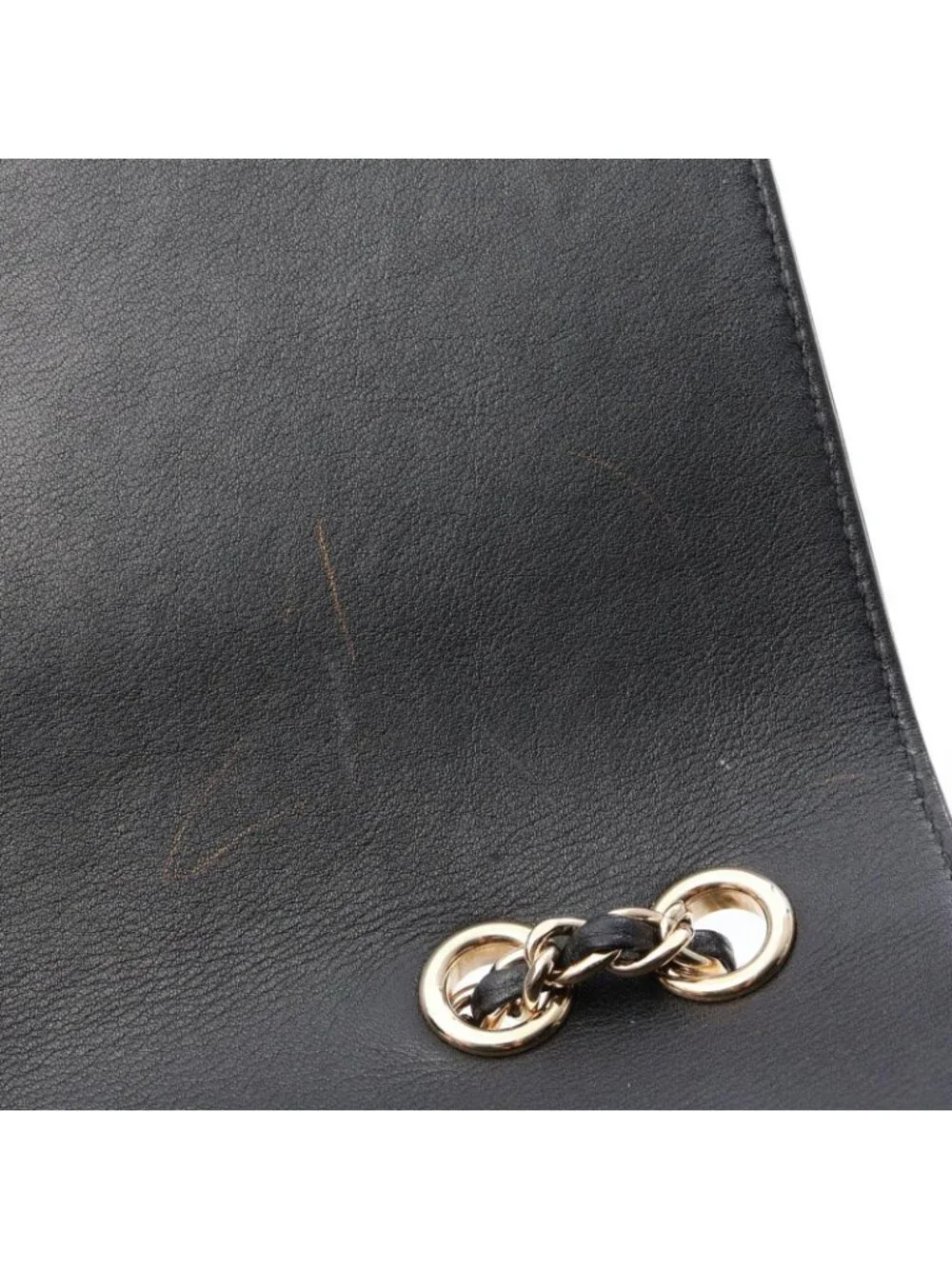 Chanel Shoulder Bag Quilted Black Leather Chain